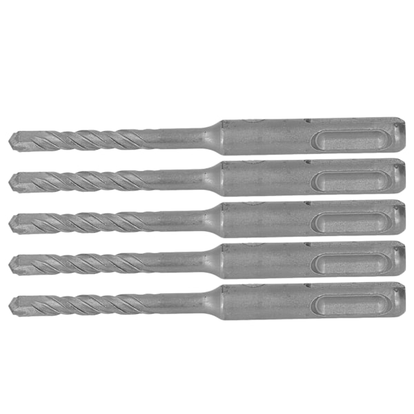 5 stk roterende hammerbor med hardmetallspiss, spiral 2 fløyter, slagbor for murstein 110 mm 6 mm/0,24 tommer åpen diameter