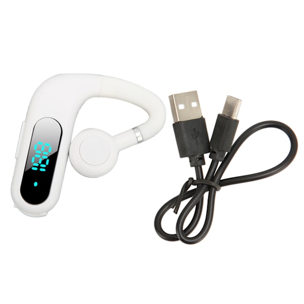 Bluetooth kuuloke V5.3 melua vaimentava hands free -kuuloke Ultrakevyt kannettava 180 astetta pyörivä mikrofoni yrityksille valkoinen