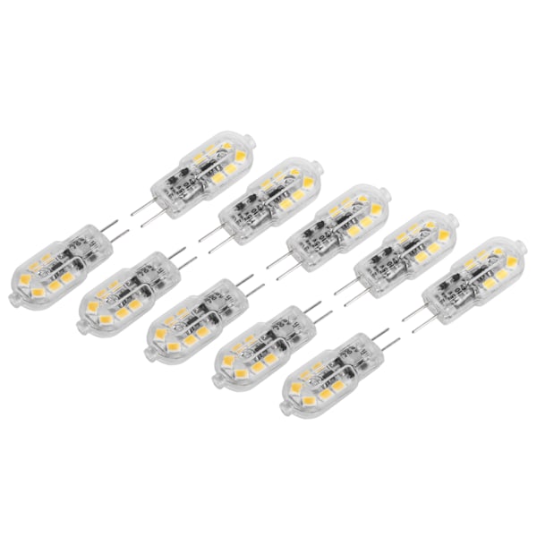 10 stk Bi Pin-pærer 12LED 1,2W G4 LED-pære til taklampe Vegglampe Skrivebordslamper 12V