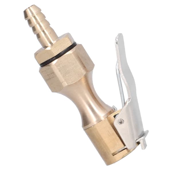Mässing Däckpump Låsande Chuck Luftkompressor Pump Adapter 6.5mm Barb Anslutning