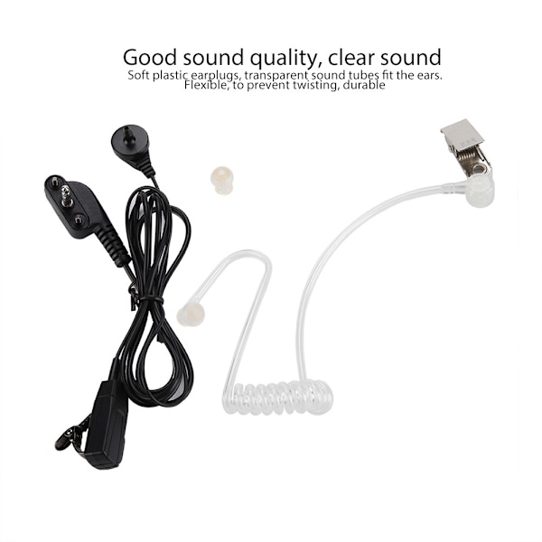 3,5 mm PTT MIC Air Conduit Walkie talkie i øret Akustisk rør øreplugg for Vertex Radio