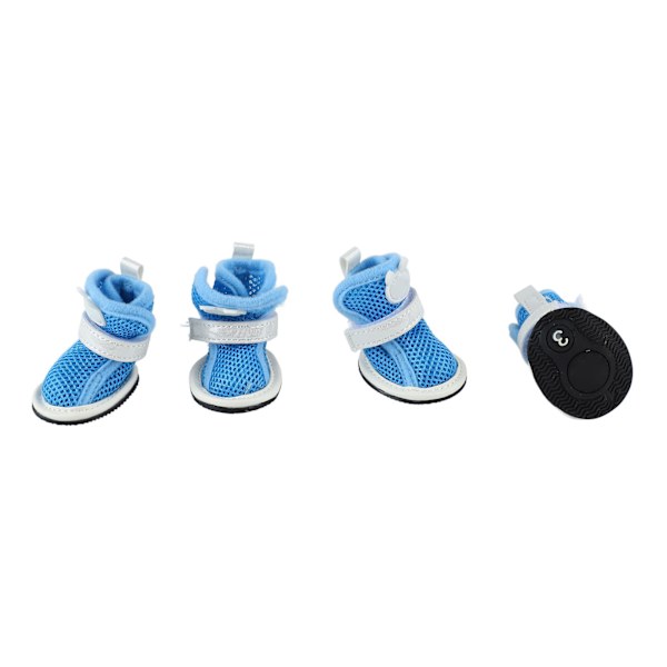 Hundesko i Mesh - Anti-Slip, Åndbar, Letvægts, Moderigtig, Sommerstøvler til Bichon Teddy Blå