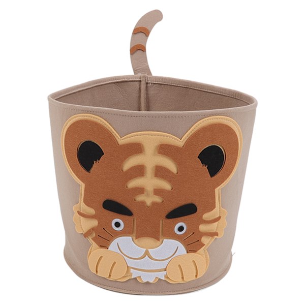 Bomuldsvasketøjskurv Tykk Cartoon Dyr Børns Legetøj Husholdningsaffald Beskidt Tøj Opbevaringsbeholder 30x27cm Tiger