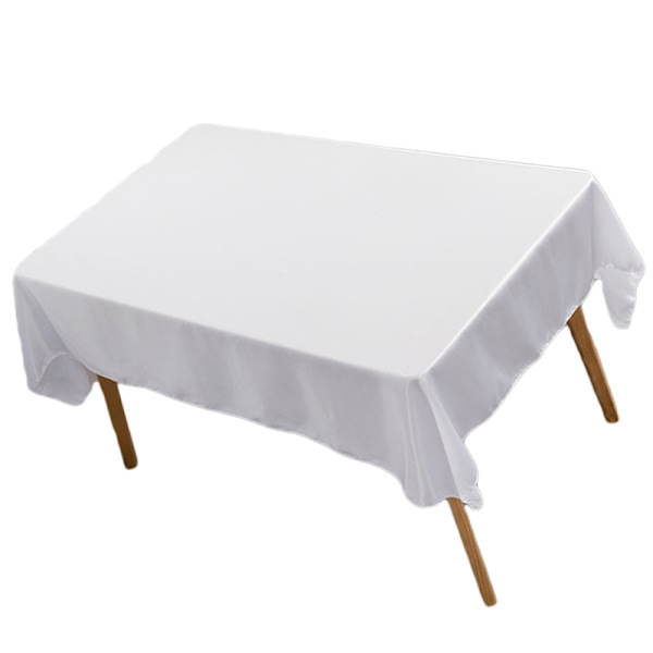 Rektangulær hvid dug i polyester 145x305cm til spisestue, bryllupsfest, hotel
