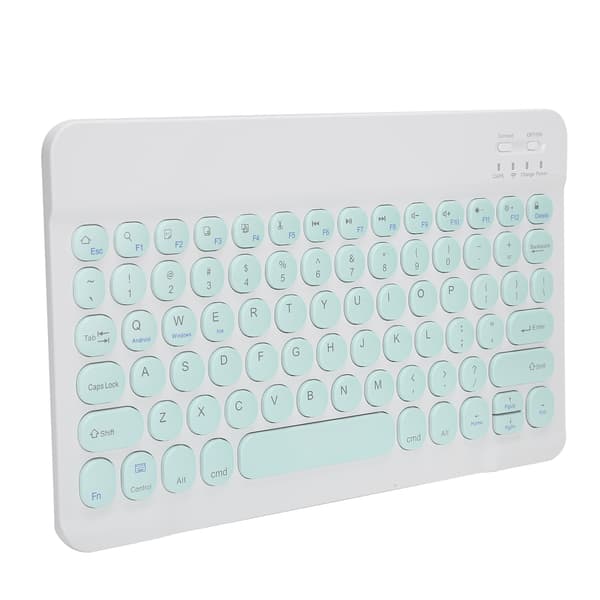Trådløst Bluetooth-tastatur til tablet, smartphone, computer, rund tastehætte, 10 tommer, lysegrøn