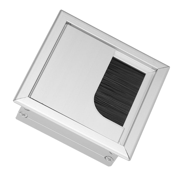 Aluminiumlegering skrivebordsgrommet bordkabelarrangør med hårbørste for hjem og kontor