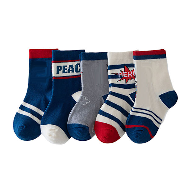 Toddler Crew Socks med Cartoonfigurer - Kammat Bomull Mjuka Elastiska Andningsbara Barn Högstrumpor för Vår Höst M 25 till 28 EU Storlek för 3 till 5 År Gammal