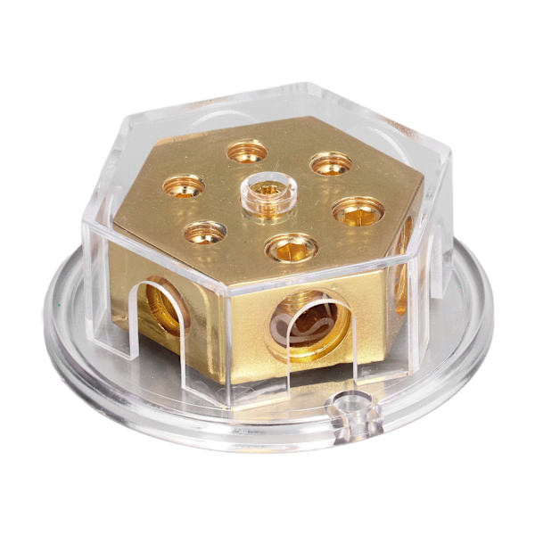 Fordelingsblokk Jordledning Negativ Splitter 2x0 Gauge Inn 4x4 Gauge Ut Sikringsholder for Bil Audio Forsterker