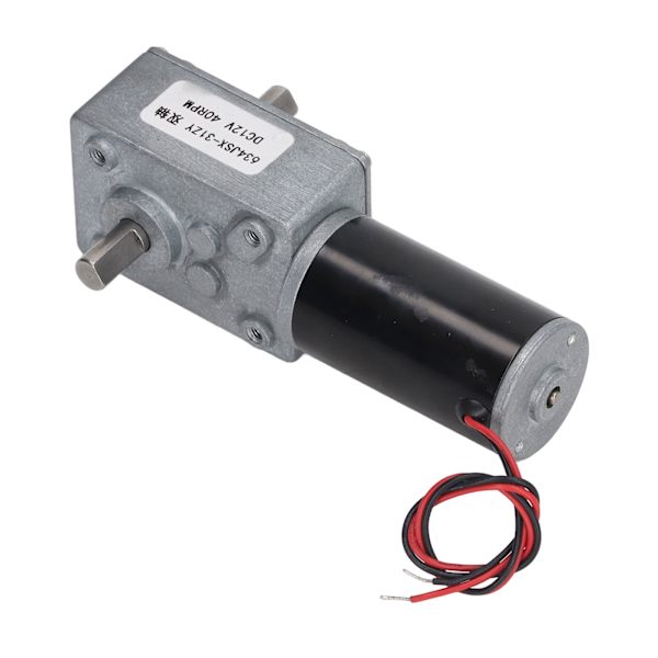 Kaksinkertainen akselilla varustettu vaihdemoottori DC 12V itselukittuva nopeuden alennus CW CCW matovaihdemoottori 40RPM