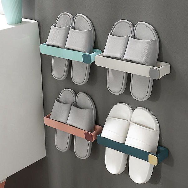 Vægmonteret skostativ med håndklædeholder - sæt med 4: Perfekt til badeværelse, soveværelse og stue