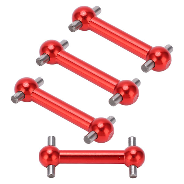 4 stk. Hundebensdrivaksel sæt i aluminiumslegering til Tamiya TT01 TT02 RC bil opgraderingsdele Rød