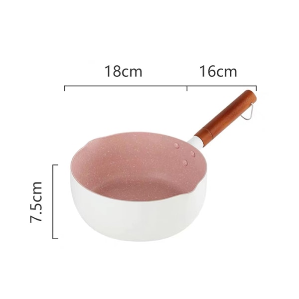 Japansk stil gryde non-stick mælkesuppe sauce gryde babymad madlavning gryde hvid 18cm