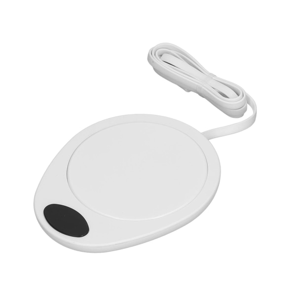 USB-koppvarmer, konstant temperatur, vanntett, justerbar elektrisk drikkevarmeplate for keramiske kaffekopper, hvit