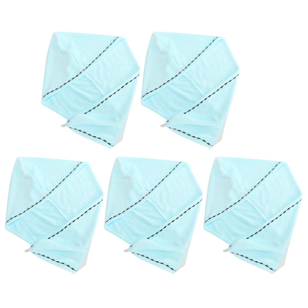 5 st hårtorkningsmössa turban absorberande handduk wrap badtillbehör för hemresorBlå