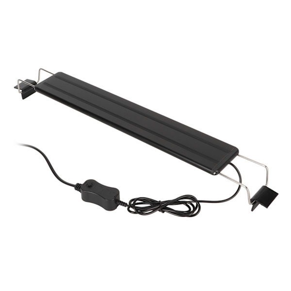 LED Akvarielys 4 Rækker Vandtæt Ultratynd Fiskekum LED Farveskiftende Lys med Udtrækkelige Beslag Sort EU Stik 220V
