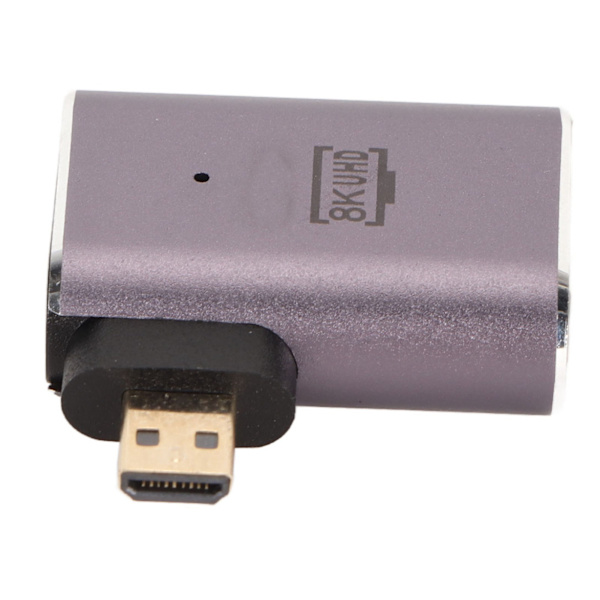 D-formet konverter 8K retvinklet mini han til High Definition Multimedia Interface hun-adapter