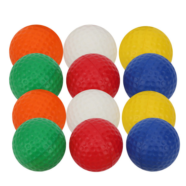 12stk Golf PU Ball Svamp Skumball Tilførsel Hvit Rød Oransje Gul Grønn Blå