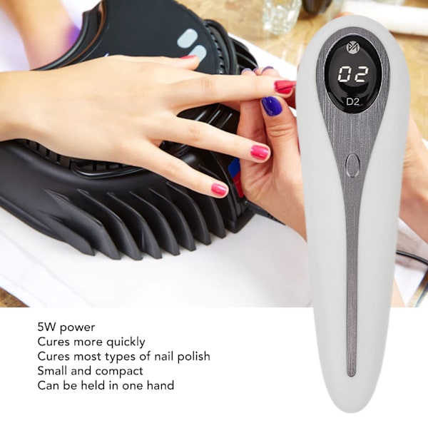 Mini UV Gel Nagellampa Handhållen 5W 3st Lampchips Snabbhärdande Portabel USB Nageltork Vit