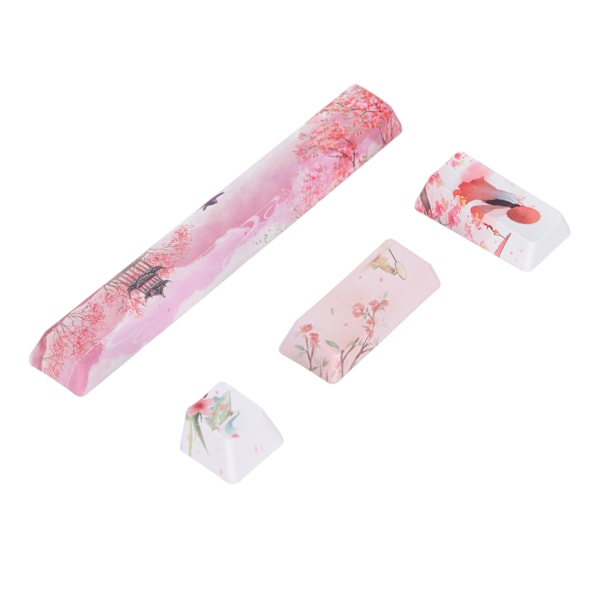 Keycap 4 Taster Peachblossom Skønhedsmønster Space ESC Enter Numpad Enter DIY Keycaps Sæt