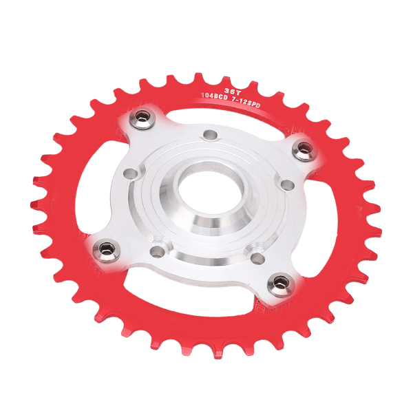 104BCD 36T kjedekranskonverteringssett aluminiumslegering Mid Drive kjedekrans Edderkoppadaptersett for Tongsheng elsykkel rød