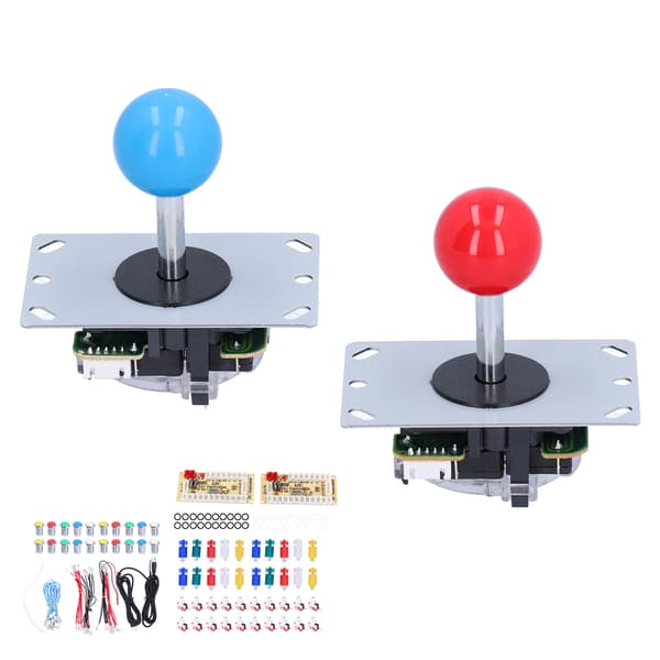 LED Arkade Knapper 5V 2 Spiller Elektroplettering Joystick DIY Dele Sæt til PC Spil
