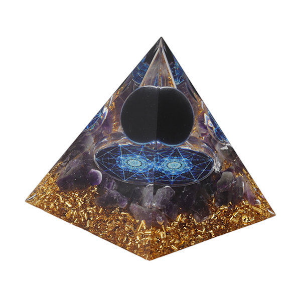 6CM Orgonpyramid Exquisit Läkande Energiserad Chakrapyramid Dekorativ Prydnad för Kontor Sovrum