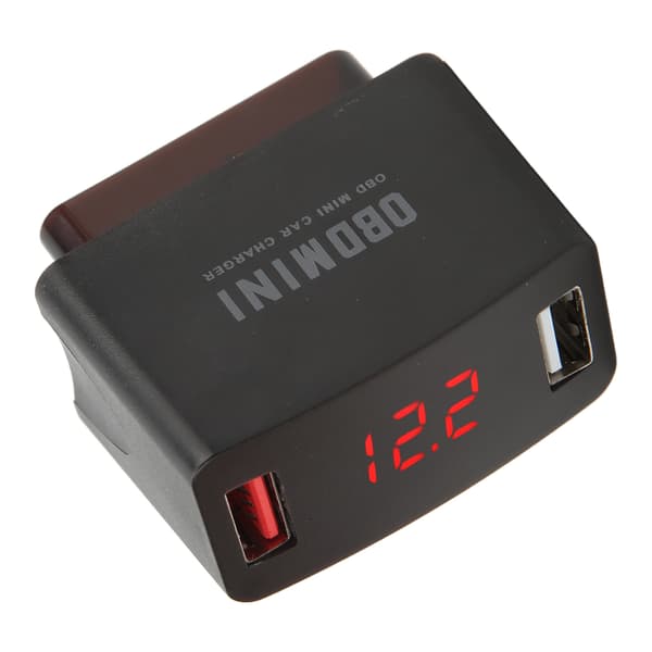 Universal Bil OBD Oplader DC12-24V Dobbelt USB LED Digital Display Opladningsadapter