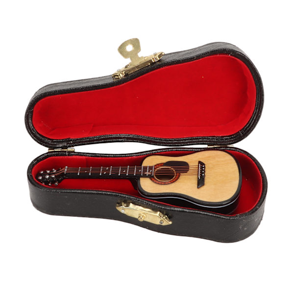 Musikinstrument Lapel Pin Guitarformet Miniature Instrument Lapel Broche Pin Dekoration Velvet Lined Case