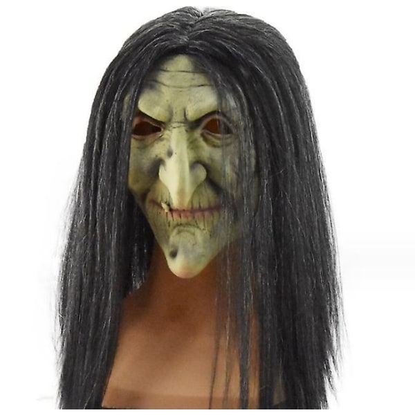 Green Witch Latex Mask - Unik hodebelegg