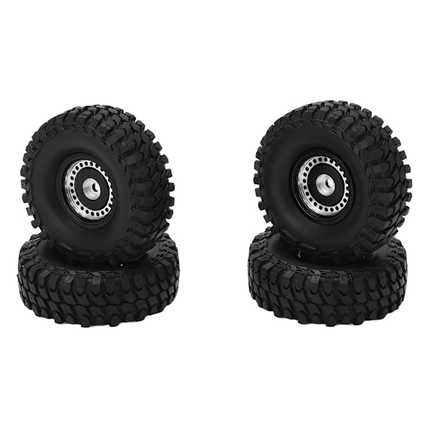 4 stk. 55 mm Forreste Bageste Gummidæk og 24 Huls Fælgsæt til AXIAL SCX24 1/24 RC Bil Sort