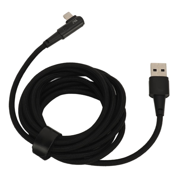 Til Iphone-opladerledning 90 grader 6,6 fod Let at tilslutte 2,4A hurtigopladningskabler Ledning retvinklet USB-opladerkabel Sort
