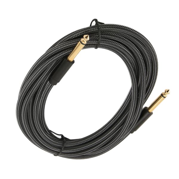 Gitarrkabel Professionell 1/4 tum 6,35 mm hane Nylonflätad instrumentförstärkarkabel för bas, keyboards, högtalare 3m / 9.8ft