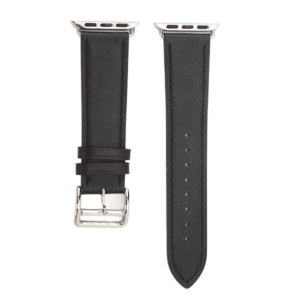 Smartwatch Läderrem Universal Smart Watch Replacement Band Rem för IWatch Series SE 8 7 6 5 4 3 2 1 38mm 40mm 41mm Svart