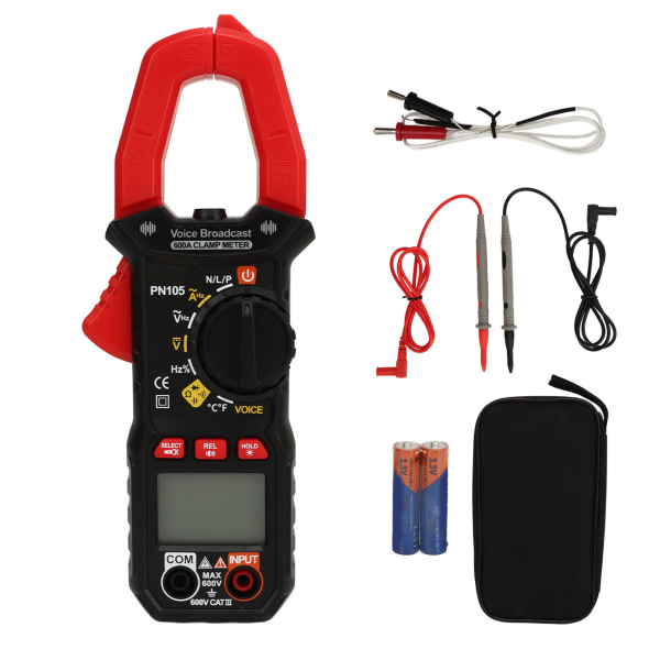 Digitalt Amperemeter Intelligent Stemme Multimeter Tester AC DC Spænding Modstand Kapacitans Test Elektriker Værktøj
