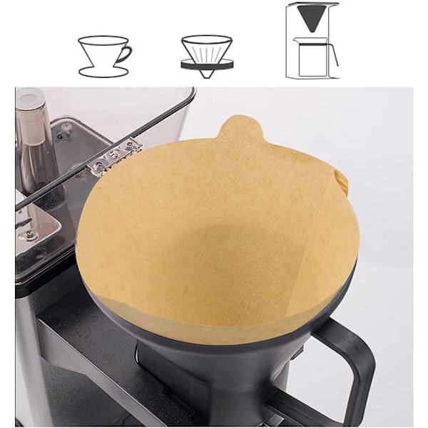 100 stk. V60 kegleformede kaffefiltre, papirkaffefiltre #2, kegleformede papirkaffefiltre