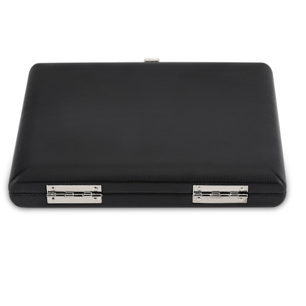 PU lædercover Sort saxofon Klarinet Reed Container Box Case med Slots til 6 stk Reeds