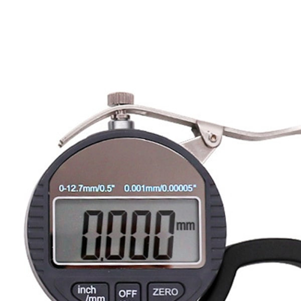 Tykkelsesmåler Mikrometer Meter 0‑12,7mm Digitalt Display Måleværktøj til Papirfilm 0,001mm Nøjagtighed