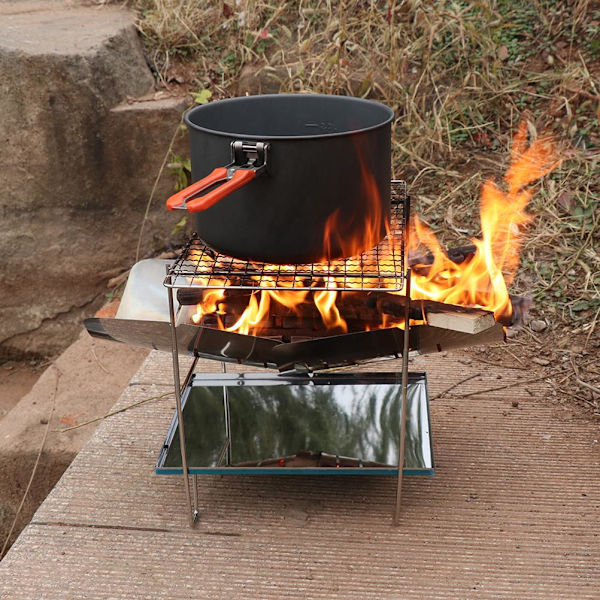 Vikbar grillgrill i rostfritt stål kolgrill utomhuscamping picknickredskap Bärbar grillstativ