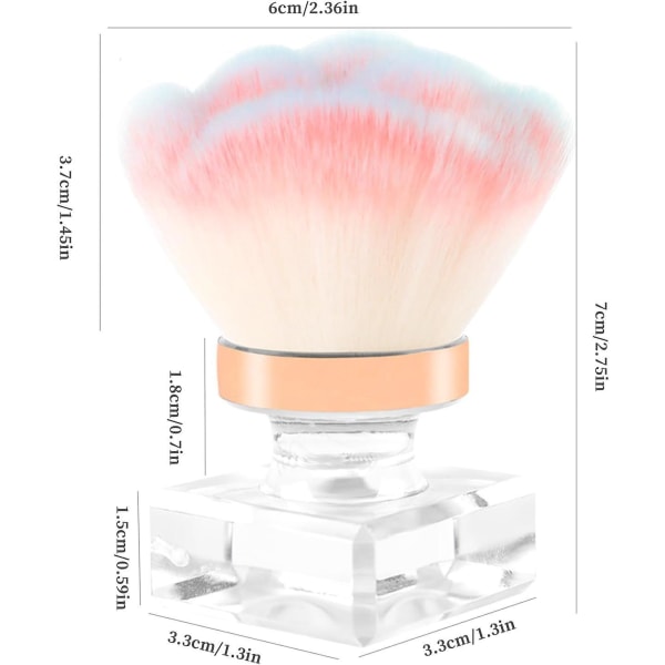 Pink Nail Dust Brush - Manikyyri meikkityökalu akryylikynsijauheen poistoon