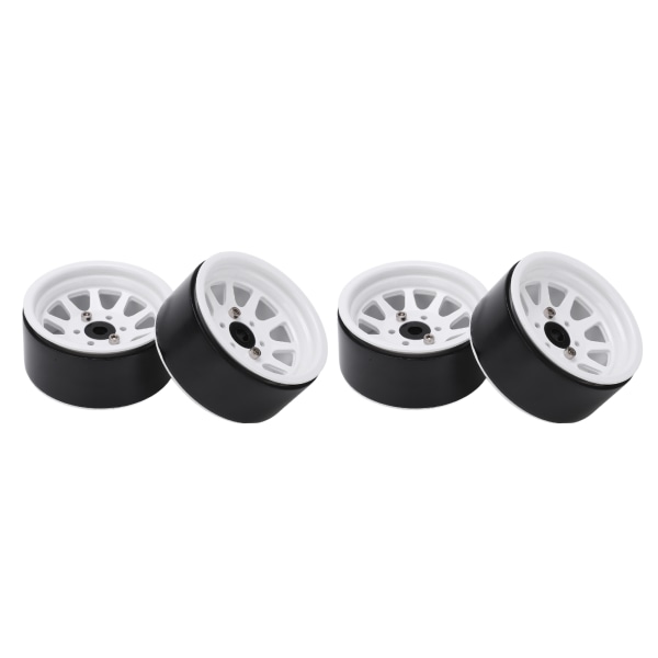4 stk metall 1,9 tommers hjulfelger RC tilbehør for Axial SCX10 90046 1:10 RC CrawlerWhite