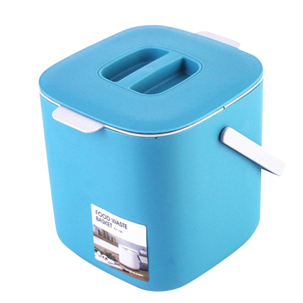 Desktop Trash Can Detachable Wet Dry Separation Portable Small Waste Bin with Handle Lid for Car Kitchen Bedroom Light Blue