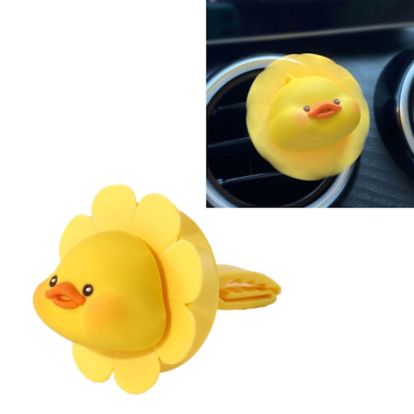 Bil Luftutlopp Vent Luftfräschare Söt Liten Blomma Rotation Fläkt Bil Vent Clip Doft Diffusor för Bil Interiör Dekoration Anka