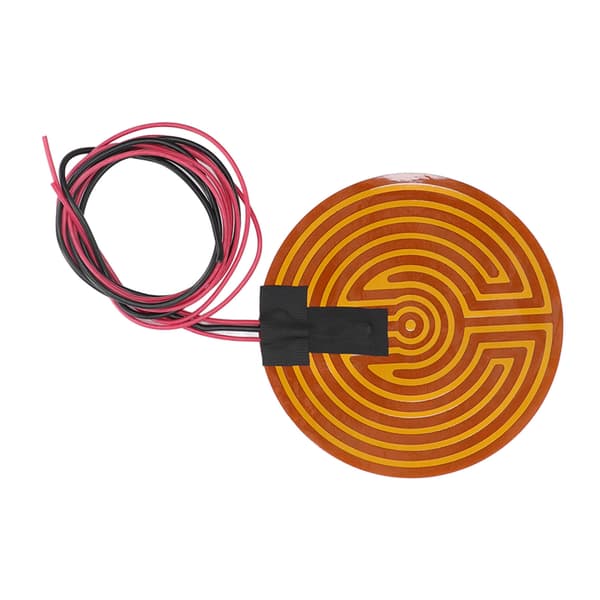 120W Rund PI Varmefilm Fleksibel Polyimid Varmeplade 3D Printer Varmebund Tilbehør DC12V