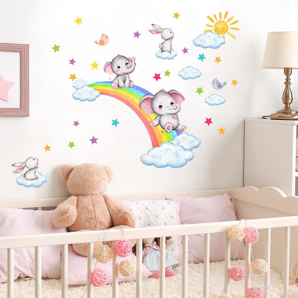 Fargerike dyreveggdekorer til veggdekorasjon i barnerom og barnerom