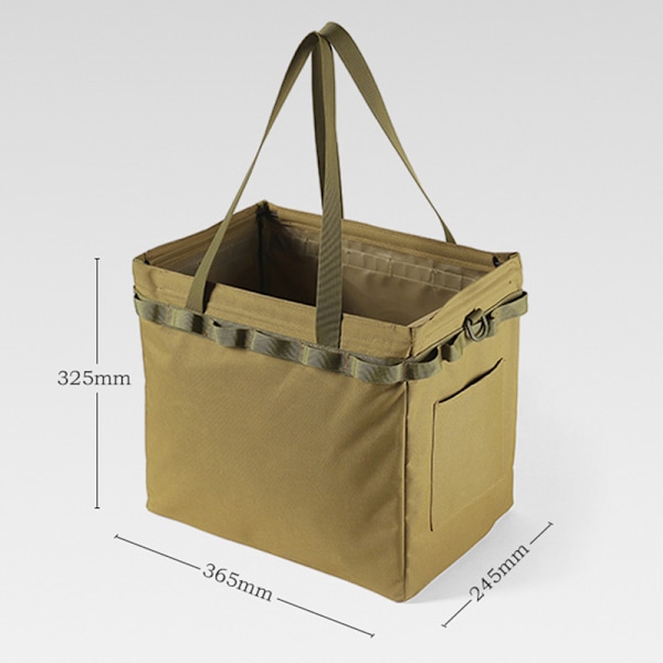 Camping Oppbevaringspose Stor Kapasitet Multifunksjonell Sammenleggbar Utility Tote Bag for Piknik Reise Bil Khaki