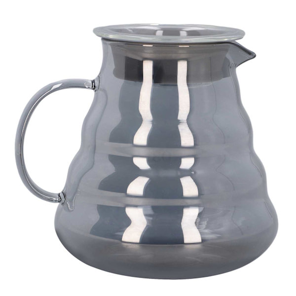 Elektropläterad grå kaffekanna i högborosilikatglas, handkaffeserveringskanna för hem och butik, 700 ml