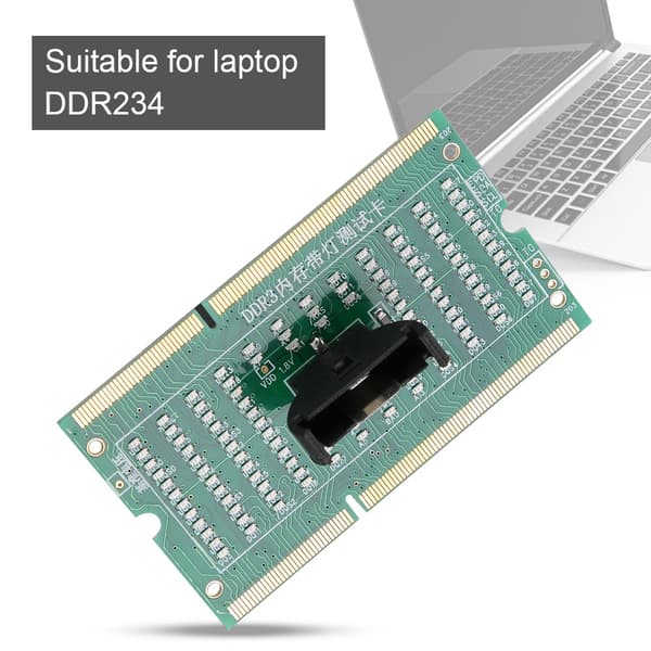 SO-DIMM Analyzer Diagnostisk Tester Post Testkort for PC Laptop Stasjonær DDR234 med Lys DDR3