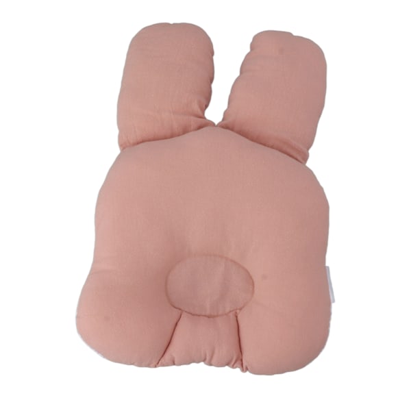 Babykudde med Inbyggda Kaninöron, 21,5 cm Bred, Mjuk och Andningsbar, Spädbarnskudde för Småbarn, Rosa