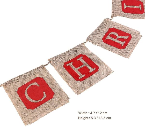 Glædelig Jul jute banner, julepynt