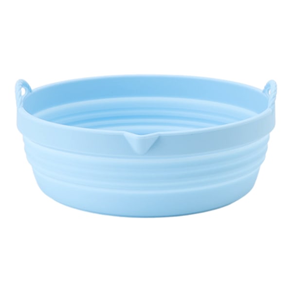 Silicone Air Cooker Pot Round Folded Blue Fryer Liner Tray Replacement for Kitchen Cooking Accessories